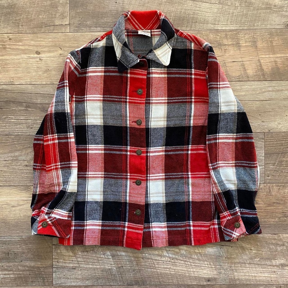 Vintage 80s 90s Allison Daley size 12 flannel jacket